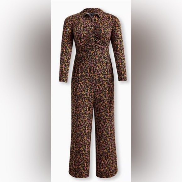 NWOT Torrid Wide Leg Multicolor Floral Jumpsuit - Picture 4 of 9